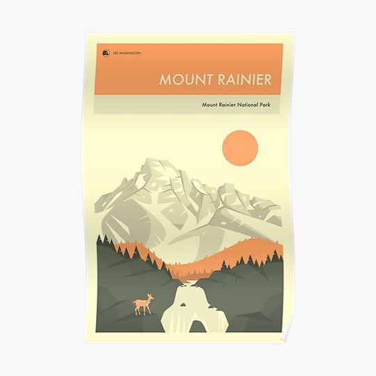 MOUNT RAINIER Premium Matte Vertical Poster