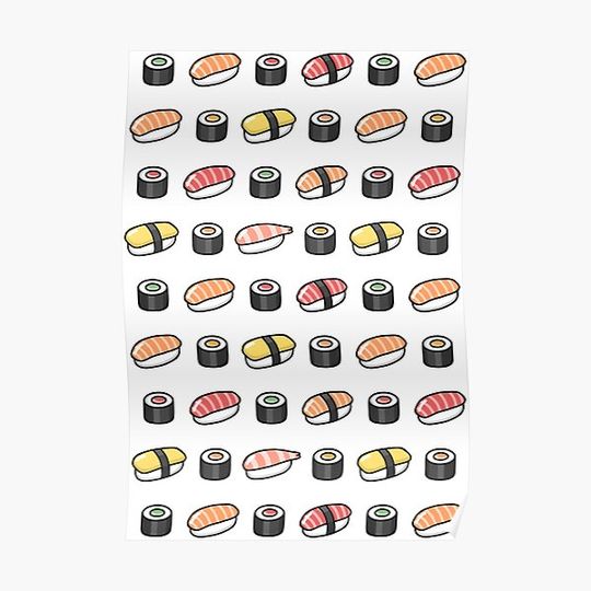 Sushi Nigiri Hosomaki Premium Matte Vertical Poster
