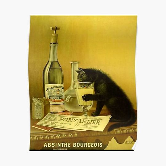 Black Cats Absinthe bourgeois Poster Poster Premium Matte Vertical Poster