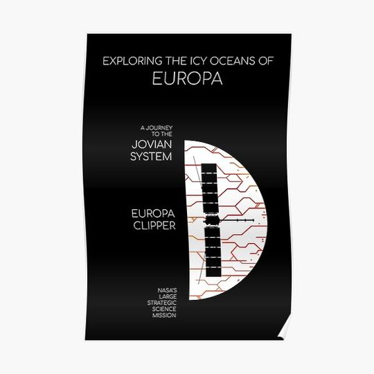 Exploring the Icy Oceans of Europa. Europa Clipper Spacecraft (Pop) Premium Matte Vertical Poster