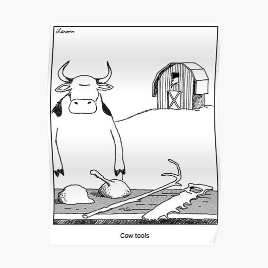 Cow Tools (HD, incl. border and caption) Premium Matte Vertical Poster