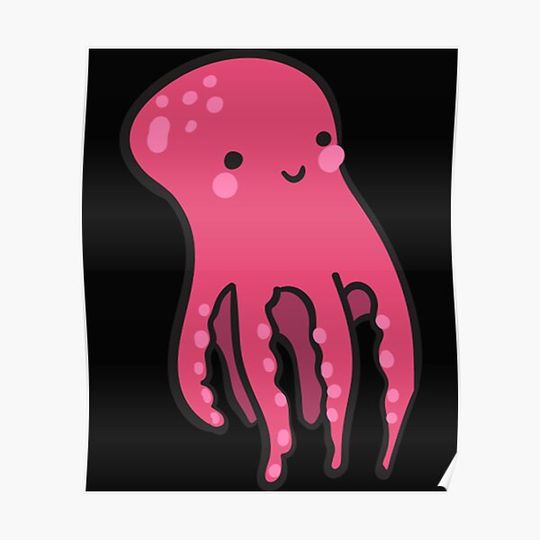 Cute Pink Octopus Premium Matte Vertical Poster