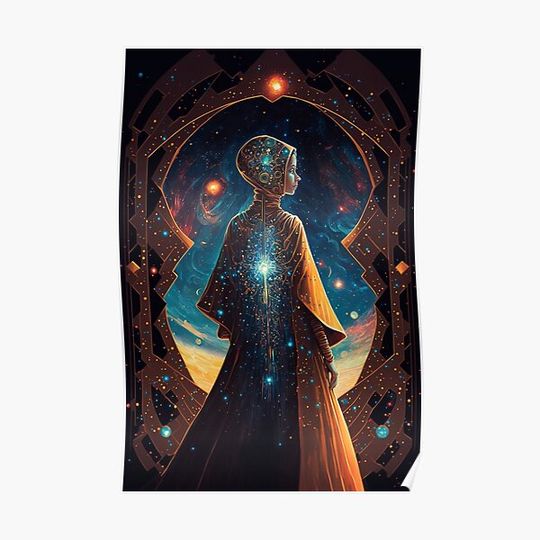 Afrofuturistic Queen of Light Nr. 19 Premium Matte Vertical Poster