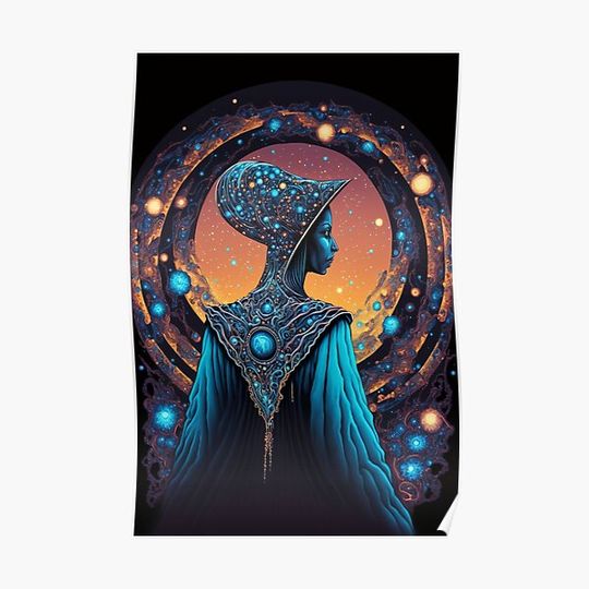 Afrofuturistic Queen of Light Nr. 16 Premium Matte Vertical Poster