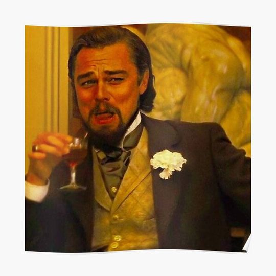 Leonardo DiCaprio Laughing Premium Matte Vertical Poster