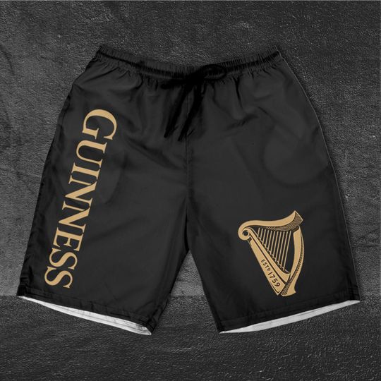 Guinness Black Beer Shorts, Beach Shorts, Guinness  Shorts