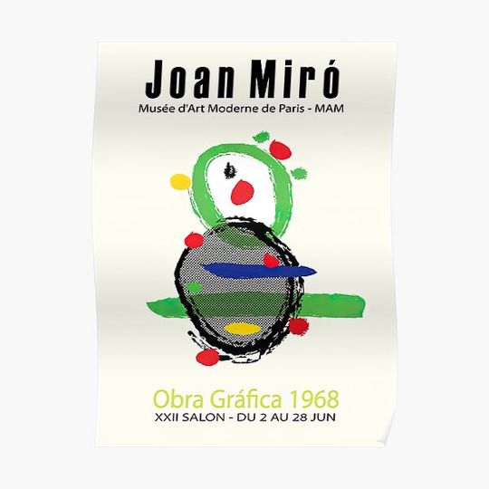 Joan Miro - Green Obra Grafica 1968 Premium Matte Vertical Poster