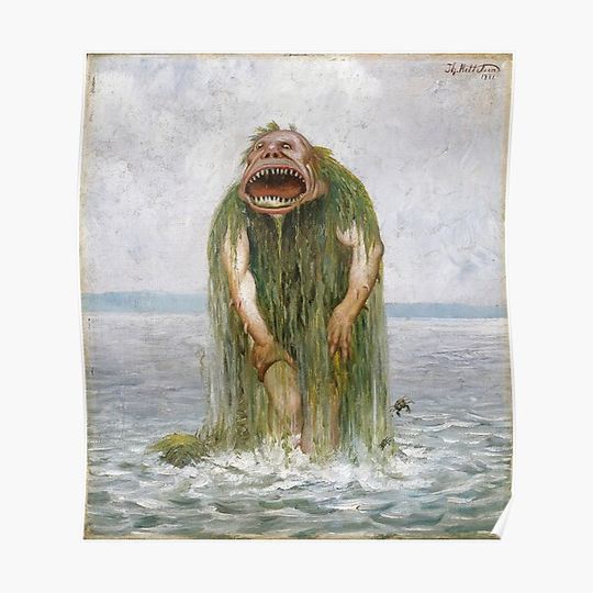 Theodor Kittelsen  The Water Troll Who Eats Only Young Girls Premium Matte Vertical Poster