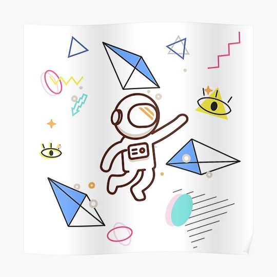 Special Graphic Astronaut - Astronaut infographics into space Premium Matte Vertical Poster
