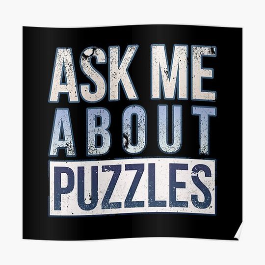 Ask Me About Puzzles Premium Matte Vertical Poster