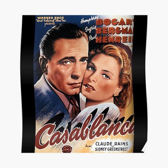 Gifts For Women Casablanca  Humphrey Bogart Premium Matte Vertical Poster