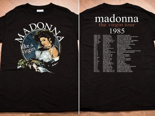 1985 Madonna Like A Virgin US Tour Double Sided T-Shirt