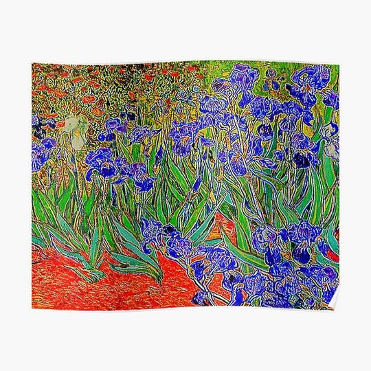 Irises neon Premium Matte Vertical Poster