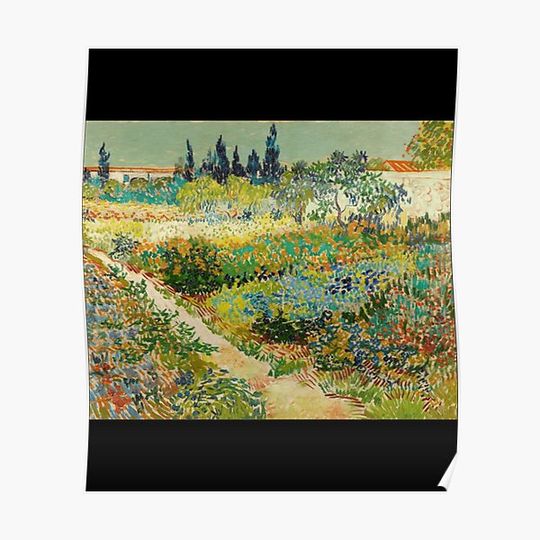 Vincent van Gogh - Garden at Arles-Enhanced Classic . Premium Matte Vertical Poster
