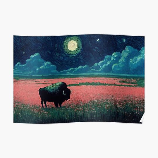 Buffalo on the Range Premium Matte Vertical Poster