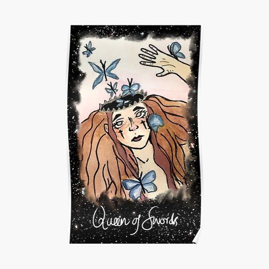 Queen of Swords: Tarotverse Tarot Deck Premium Matte Vertical Poster