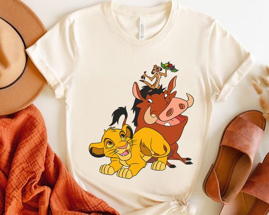 Disney The Lion King Young Simba Timon And Pumbaa Shirt, Magic Kingdom Trip  T-shirt Family Birthday Gift