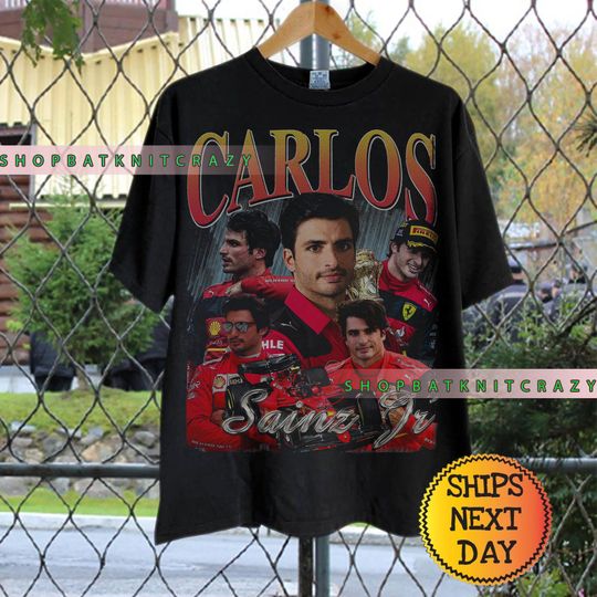 Carlos Sainz Jr. Vintage Washed Shirt, Formula Racing F1