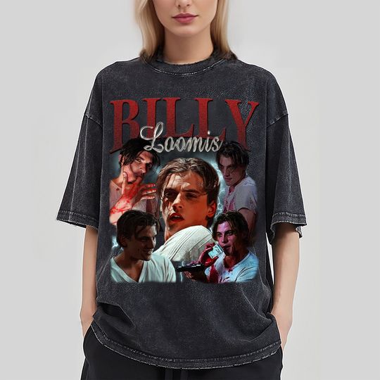 Billy Loomis Vintage Washed T-Shirt,Actor Homage Graphic Unisex Long Sleeve, Bootleg Retro 90's Fans Hoodie Gift