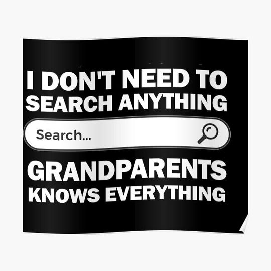 Grandparents knows everything (black) Premium Matte Vertical Poster