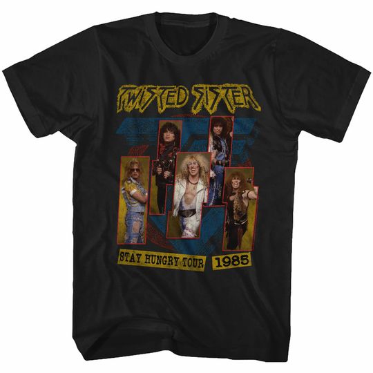 Twisted Sister Stay Hungry Tour Black Adult T-Shirt