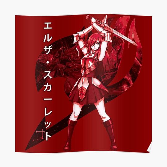 Fairy Tail - Erza Scarlet Premium Matte Vertical Poster