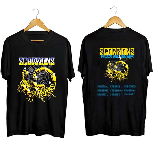 Scorpions The Europe Leg of The 2023 Rock Believer World Tour Camiseta de Doble Cara Unisex