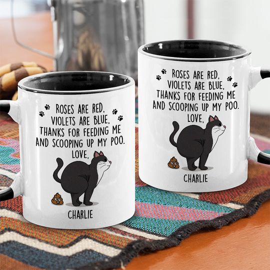 Thanks For Scooping Up My Poo - Cat Personalized Custom Accent Mug