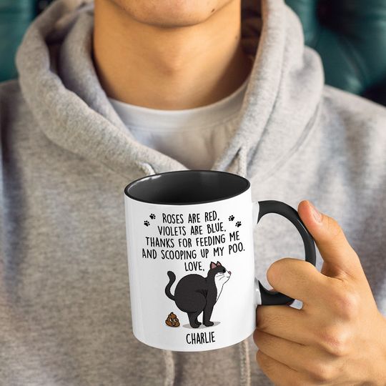 Thanks For Scooping Up My Poo - Cat Personalized Custom Accent Mug