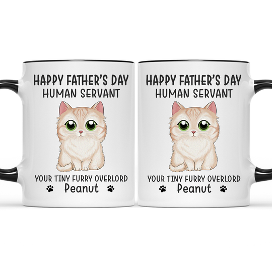 Good Morning Human Servant - Cat Personalized Custom Accent Mug