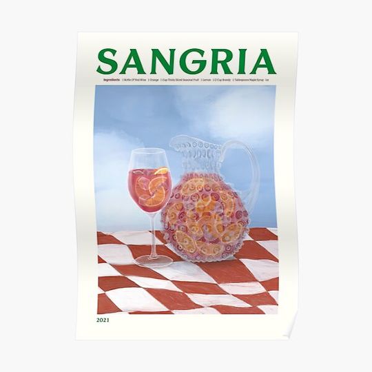 The Cocktail Sangria Drink 2021 Premium Matte Vertical Poster