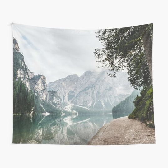 Mountain Lake Hideaway Vacation Nature Photography Tapestry