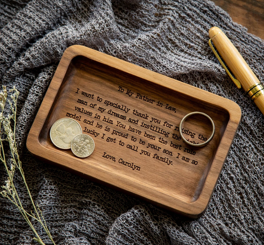 Engraved Rectangle Wood Tray: Versatile Gift for Wedding, Father's Day, Mother's Day