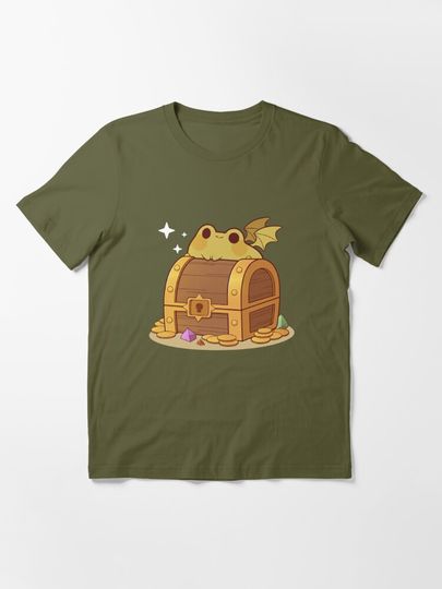 Dragon frog on a treasure chest | Essential T-Shirt