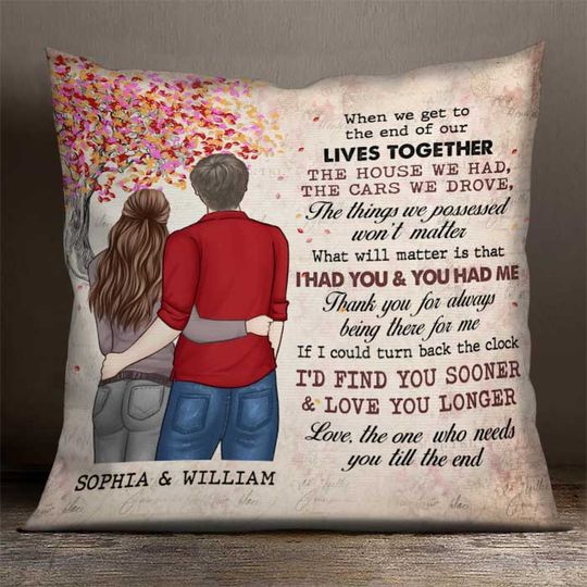 I Wish I'd Find You Sooner And Love You Longer - Gift For Couples, Personalized Pillow