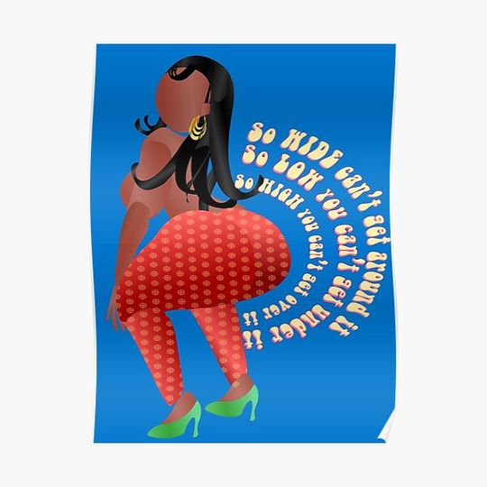 Just For the Funk of It - Mz Phat Booty Twerk - Yellow Pink txt Premium Matte Vertical Poster