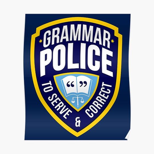 Grammar Police Badge Premium Matte Vertical Poster