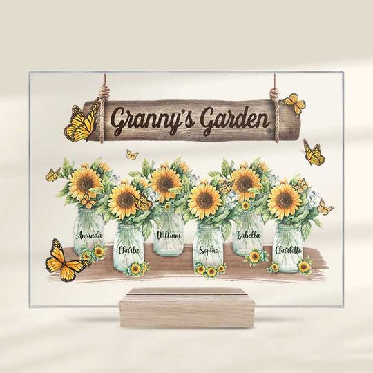 Granny's Garden - Gift For Mom, Grandma - Personalized Acrylic Plaque
