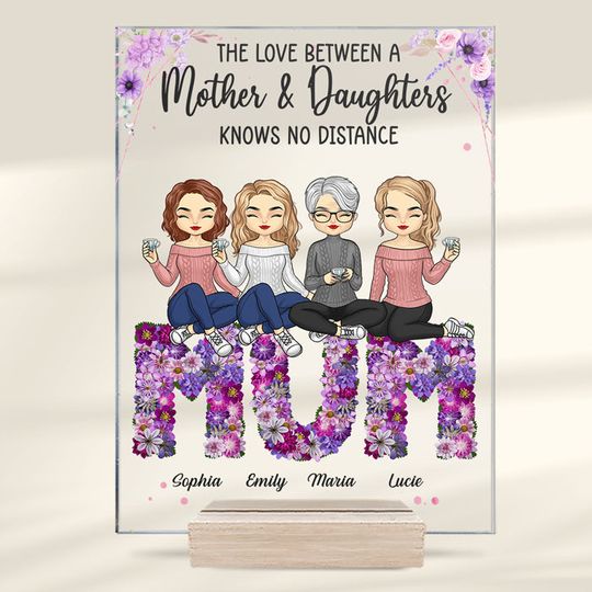 Best Friends Forever From The Heart - Family Personalized Custom Acrylic Plaque - Mother's Day, Birthday Gift For Mom