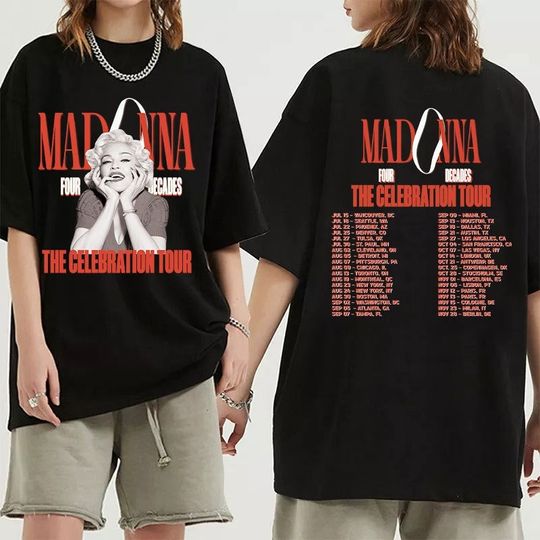 Camiseta Madonna The Celebration Tour Four Decades Madonna 2023 Doble Cara Unisex