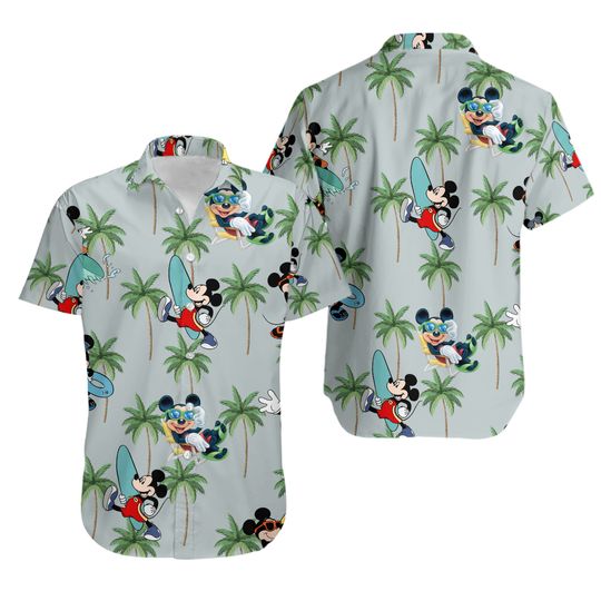Mickey Hawaiian Shirt,Disney Print Shirt, Men Mickey Hawaiian Shirt