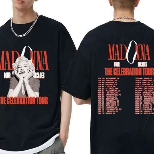 Madonna The Celebration Tour Shirt, Madonna Fan Shirt, The Celebration 2023 Concert Double Sided T-Shirt
