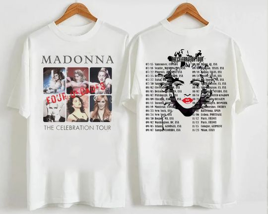 Four Decades Madonna Tour 2023 Shirt, The Celebration Tour Madonna Double Sided T-Shirt