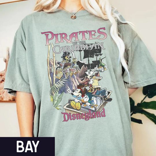 Vintage Pirates of the Caribbean Disneyland Shirt, Mickey Pirates Shirt