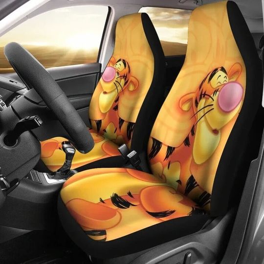 2pcs Tigger Car Seat Covers,Cartoon Car Seat Covers,Car Accessory,Seat Covers For Car,Car Seat Protector,Disney Fan Gifts,Auto Seat Covers
