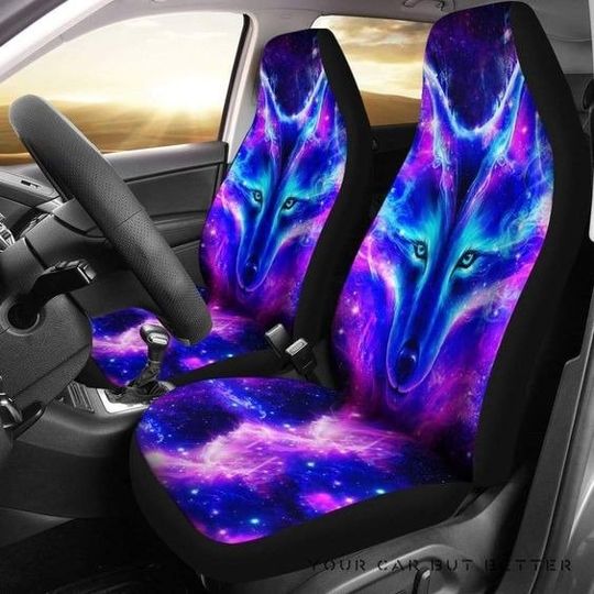 Wolf Galaxy 3D Car Seat Cover, Wolf Art Car Seat Protector
