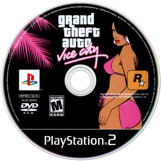 Grand Theft Auto: Vice City Video Game Glass Coaster Personalized 2000s, Retro, Game Cube