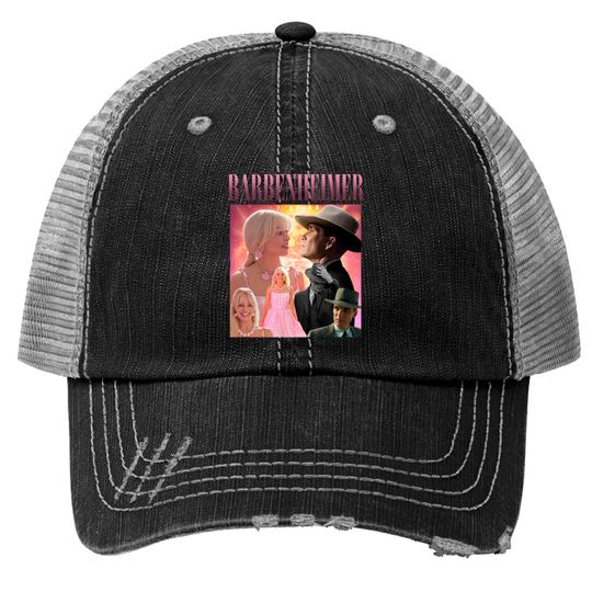 Barbenheimer 72123 Trucker Hats, Barbie Vs Oppenheimer Trucker Hats, Cillian Murphy Margot Robbie