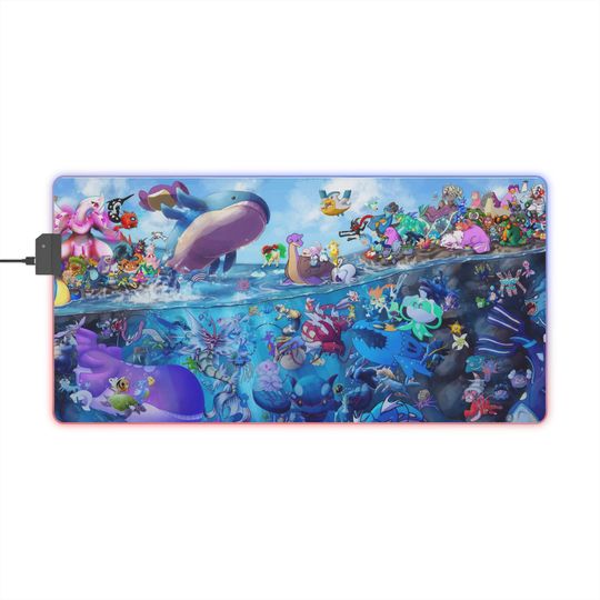 LED RGB PKM Underwater Blue Gaming Mouse Pad Desk Mat
