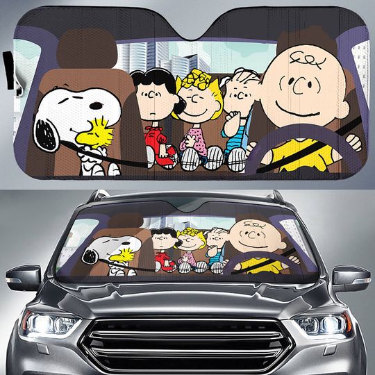Snoopy And Charlie Brown Sunshade, Snoopy Car Sun Shade